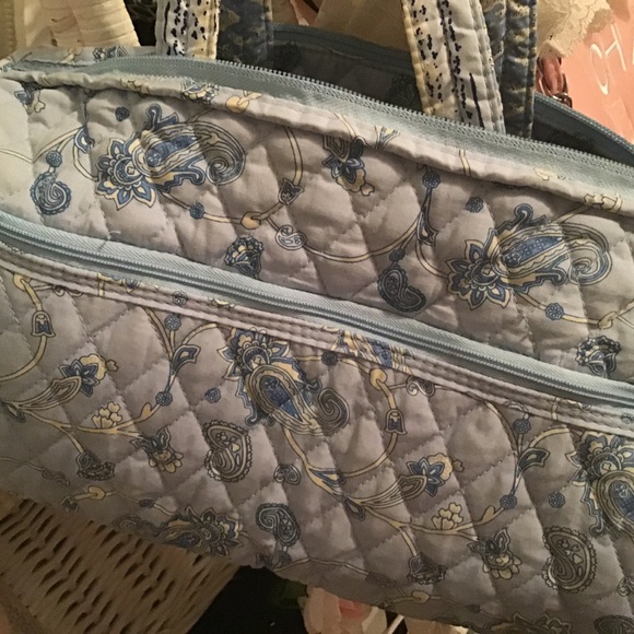Adorable cloth light blue paisley bag pretty! - Picture 6 of 7